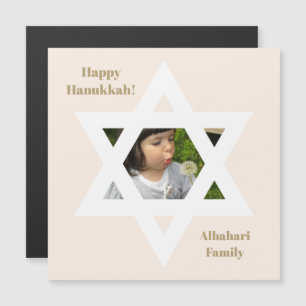 Carte Magnétique Joyeux Hanukkah rose poudré Photo mignonne