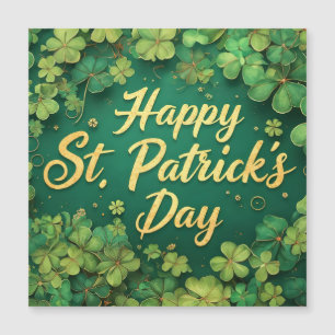Carte Magnétique Joyeux jour de la Saint-Patrick, motif de trèfle