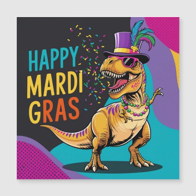 Carte Magnétique Joyeux Mardi Gras (Devant)