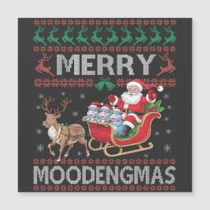 Carte Magnétique Joyeux MooDengmas Moo Deng Noël Santa Hippo