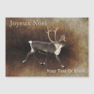 Carte Magnétique Joyeux Noё l - Bull Caribou (Reindeer)
