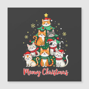 Carte Magnétique Joyeux Noël Chatmas drôle Kitten Arbre de Noël 