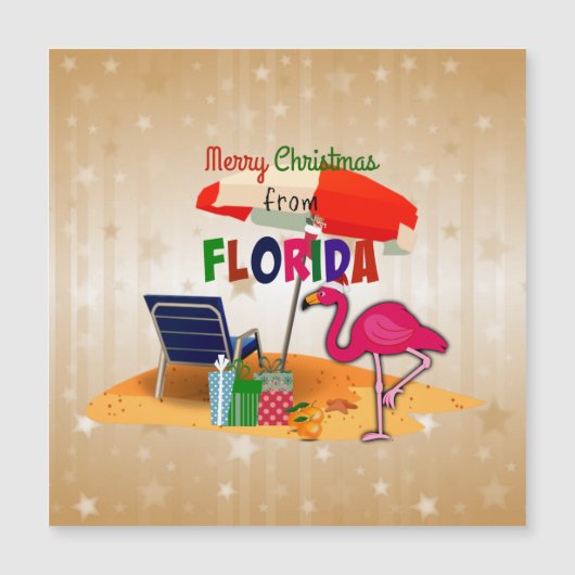 Carte Magnétique Joyeux Noël de Floride (Devant)
