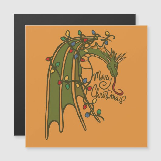 Carte Magnétique Joyeux Noël Dragon Geek Holidays (Devant / Derrière)