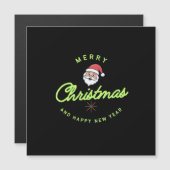 Carte Magnétique Joyeux Noël et Bonne Année (Devant / Derrière)
