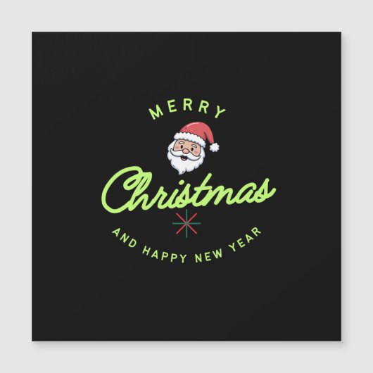 Carte Magnétique Joyeux Noël et Bonne Année (Devant)