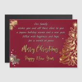 Carte Magnétique Joyeux Noël et Joyeux Nouvel An (Devant / Derrière)