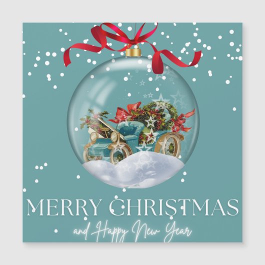 Carte Magnétique Joyeux Noël et Nouvel An (Devant)