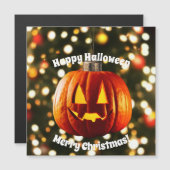 Carte Magnétique Joyeux Noël et un Halloween heureux (Devant / Derrière)