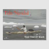 Carte Magnétique Joyeux Noël - Kayak Inuit (Devant)