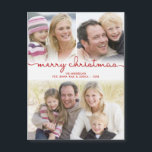 Carte Magnétique Joyeux Noël Mains Lettrées Frosty Photo Collage<br><div class="desc">Superposition de texte de script moderne pour des cartes de voeux personnalisées de collage photo de vacances.</div>