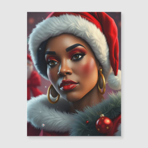 Carte Magnétique Joyeux Noël Mélanine Joyeux X-mas Sœur Noire
