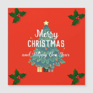 Carte Magnétique Joyeux Noël moderne et bonne année de vacances 