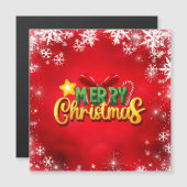 Carte Magnétique Joyeux Noël Noël Noël Noël Rouge Vert Or Vacances (Devant / Derrière)