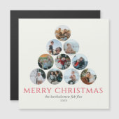 Carte Magnétique Joyeux Noël Photo Rouge Réfrigérateur Aimant (Devant / Derrière)