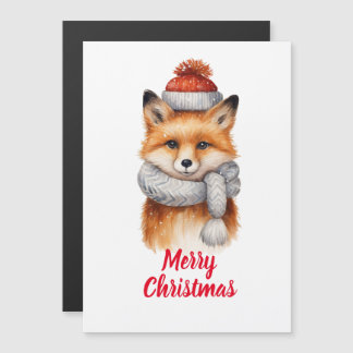 Carte Magnétique Joyeux Noël Santa Fox