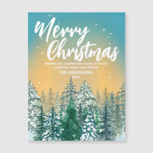 Carte Magnétique Joyeux Noël Simple Moderne en blanc