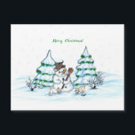 Carte Magnétique Joyeux Noël ! Snowman avec chat et chiot<br><div class="desc">Joyeux Noël ! Snowman avec chat et chiot - petit chien ~~~ dessin au crayon de couleur par Krisi ArtKSZP ~~~ Catégorie du magasin >>> Joyeux Noël pour enfants >>>> Snowman avec chat et chiot</div>