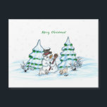 Carte Magnétique Joyeux Noël ! Snowman avec chat et chiot<br><div class="desc">Joyeux Noël ! Snowman avec chat et chiot - petit chien ~~~ dessin au crayon de couleur par Krisi ArtKSZP ~~~ Catégorie du magasin >>> Joyeux Noël pour enfants >>>> Snowman avec chat et chiot</div>