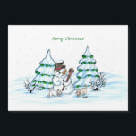 Carte Magnétique Joyeux Noël ! Snowman avec chat et chiot<br><div class="desc">Joyeux Noël ! Snowman avec chat et chiot - petit chien ~~~ dessin au crayon de couleur par Krisi ArtKSZP ~~~ Catégorie du magasin >>> Joyeux Noël pour enfants >>>> Snowman avec chat et chiot</div>