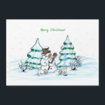 Carte Magnétique Joyeux Noël ! Snowman avec chat et chiot<br><div class="desc">Joyeux Noël ! Snowman avec chat et chiot - petit chien ~~~ dessin au crayon de couleur par Krisi ArtKSZP ~~~ Catégorie du magasin >>> Joyeux Noël pour enfants >>>> Snowman avec chat et chiot</div>