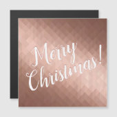 Carte Magnétique Joyeux Noël vacances rose or saisonnier texte (Devant / Derrière)