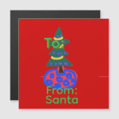 Carte Magnétique Joyeux Nom Vert Noël (Devant / Derrière)