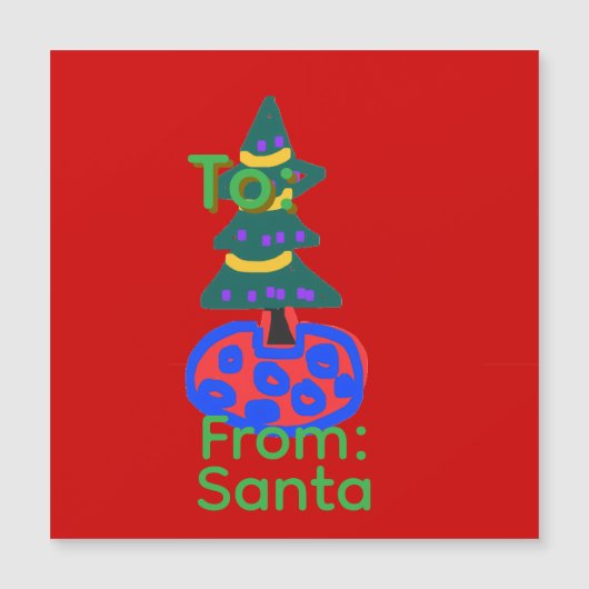Carte Magnétique Joyeux Nom Vert Noël (Devant)