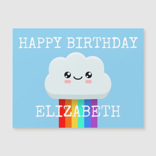 Carte Magnétique Joyeux nuage d'anniversaire (Devant)