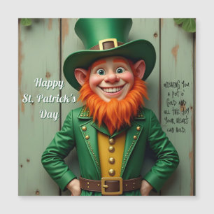 Carte Magnétique Joyeux Saint Patrick's Day Leprechaun