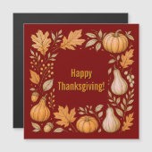 Carte Magnétique Joyeux Thanksgiving (Devant / Derrière)