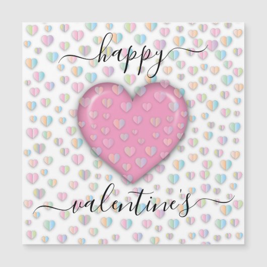 Carte Magnétique Joyeux Valentin minimaliste (Devant)