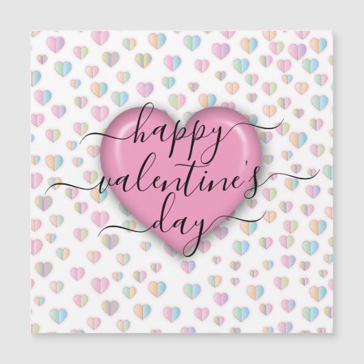 Carte Magnétique Joyeux Valentin minimaliste (Devant)