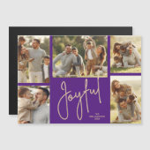 Carte Magnétique JOYFUL Christmas 5 Photo Purple Magnetic Cards (Devant / Derrière)