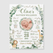 Carte Magnétique Jungle Animaux Bébé Naissance Statistiques Faire-p (Devant)