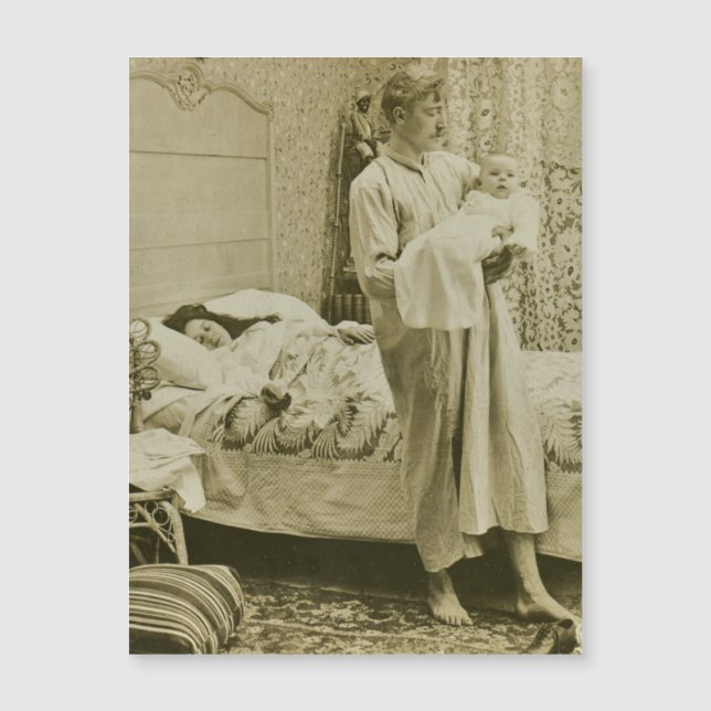 Carte Magnétique Jusqu'à 3h du matin Nouveau Père Papa Vintage Ster (Devant)