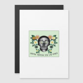 Carte Magnétique Jusqu'À La Mort Nous Part, Crâne Avec Fleurs Class (Devant / Derrière)