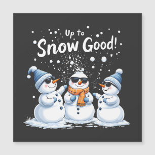 Carte Magnétique Jusqu'à Neige Bon Drôle Bonhomme de Neige Noël