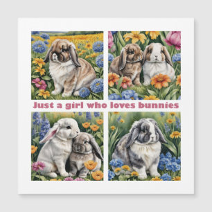 Carte Magnétique Just a girl who loves bunnies