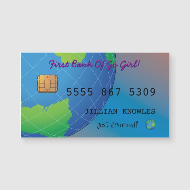 Carte Magnétique Juste Divorcé Drôle Fab Femme Plaisanterie (Devant)