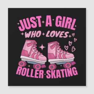 Carte Magnétique Juste Une Fille Qui Aime Le Patin À Roulettes