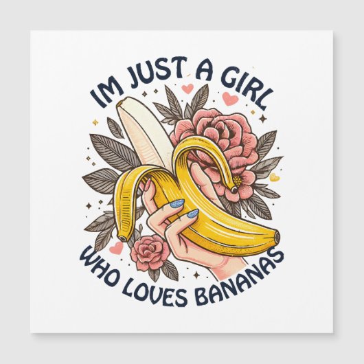 Carte Magnétique Juste Une Fille Qui Aime Les Bananes (Devant)