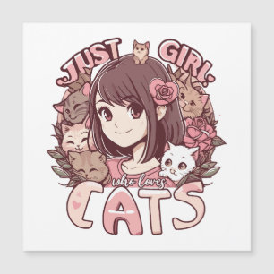 Carte Magnétique juste une fille qui aime les chats