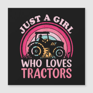 Carte Magnétique Juste Une Fille Qui Aime Les Tracteurs