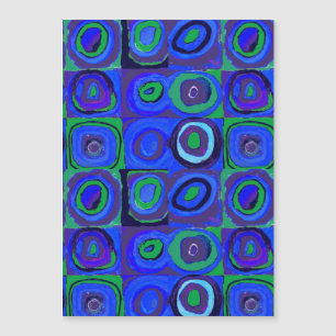 Carte Magnétique Kandinsky Farbstudie Carrés Bleus Cercle Carré