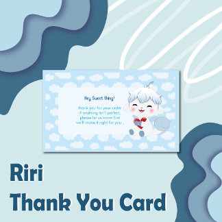 Carte Magnétique Kawaii Riri Thank You Card for Small Business 