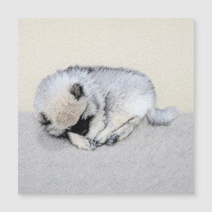Carte Magnétique Keeshond Sleeping Puppy Peinture Chien Art origina
