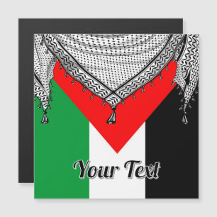 Carte Magnétique Keffiyeh Écharpe palestinienne tissu traditionnel
