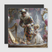 Carte Magnétique Kids pillow with 3D photography of a mother and da (Devant / Derrière)