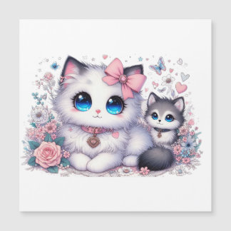 Carte Magnétique Kitten Cuteness Overload : Chat et chien aux yeux 
